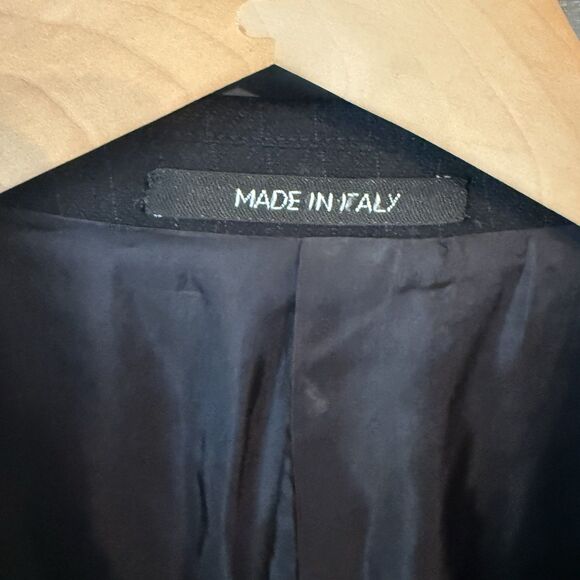 Armani Collezioni 44R  Black Pinstripe‎ Designer Suit Jacket Pants 90's Vintage - Picture 4 of 15